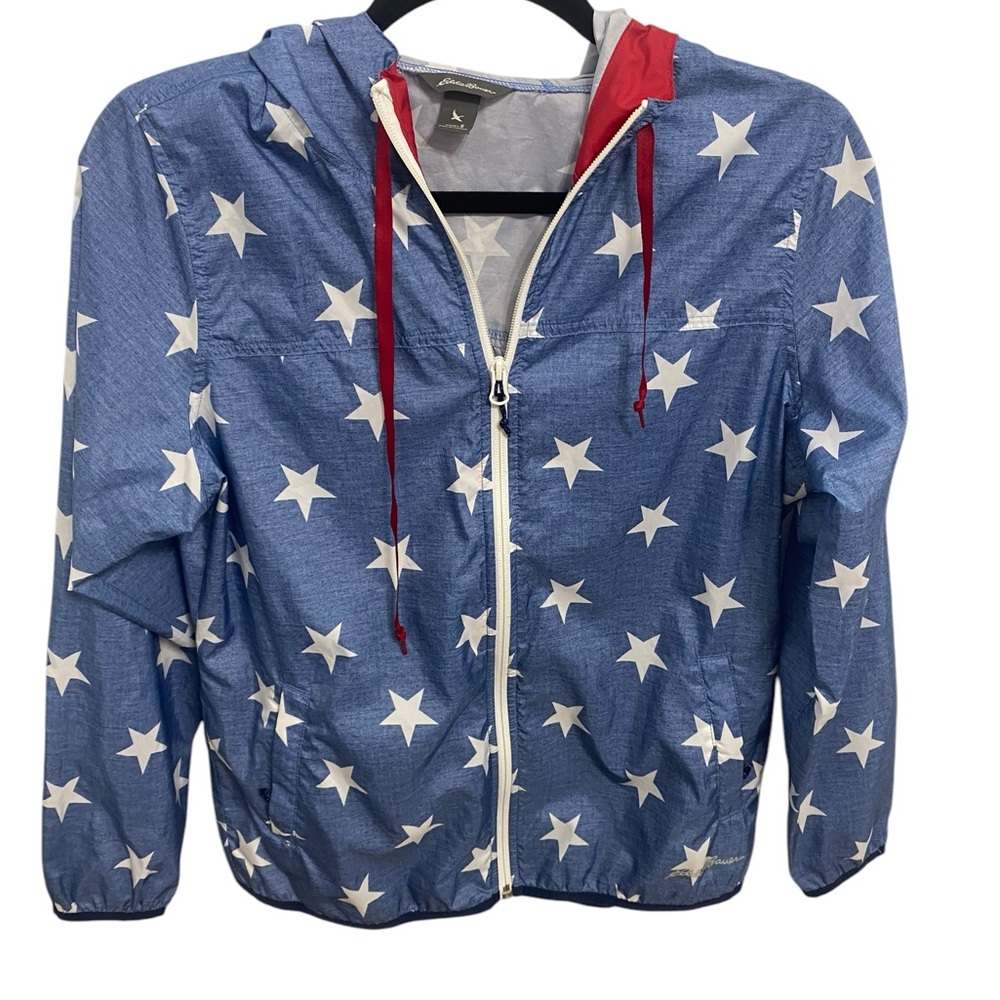 Womens Eddie Bauer Blue Star-Patterned Jacket